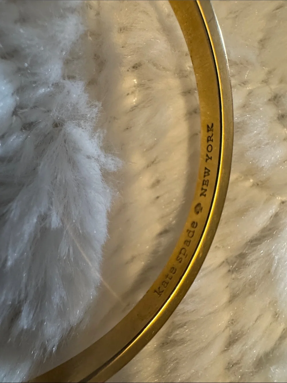 kate spade Gold and Cream Enamel Bangle Bracelet tickle the ivories